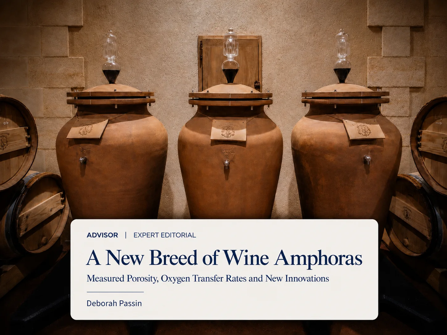 Three modern amphoras are shown in an article about a new breed of wine amphoras.